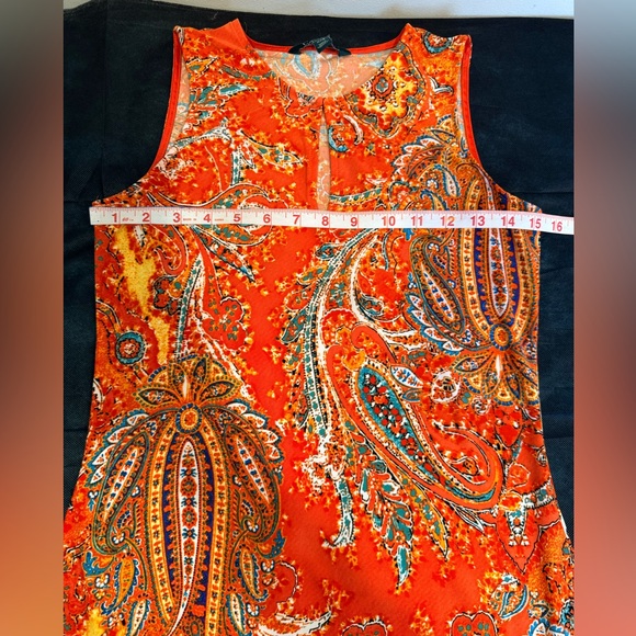 🔥Ralph Lauren Women's Orange Paisley Top Size XXS NWOT 🔥 - Picture 6 of 6